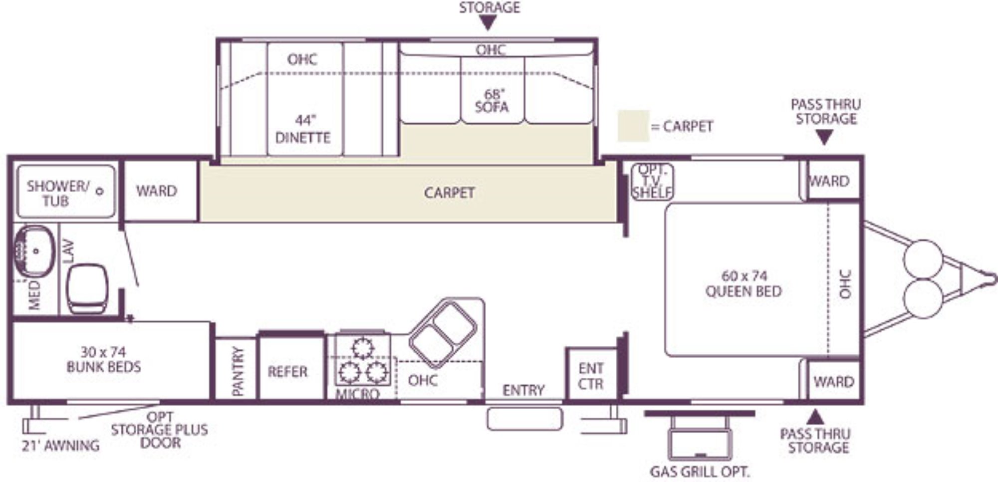 Used 2003 Forest River Wildwood 30bhss Travel Trailer For