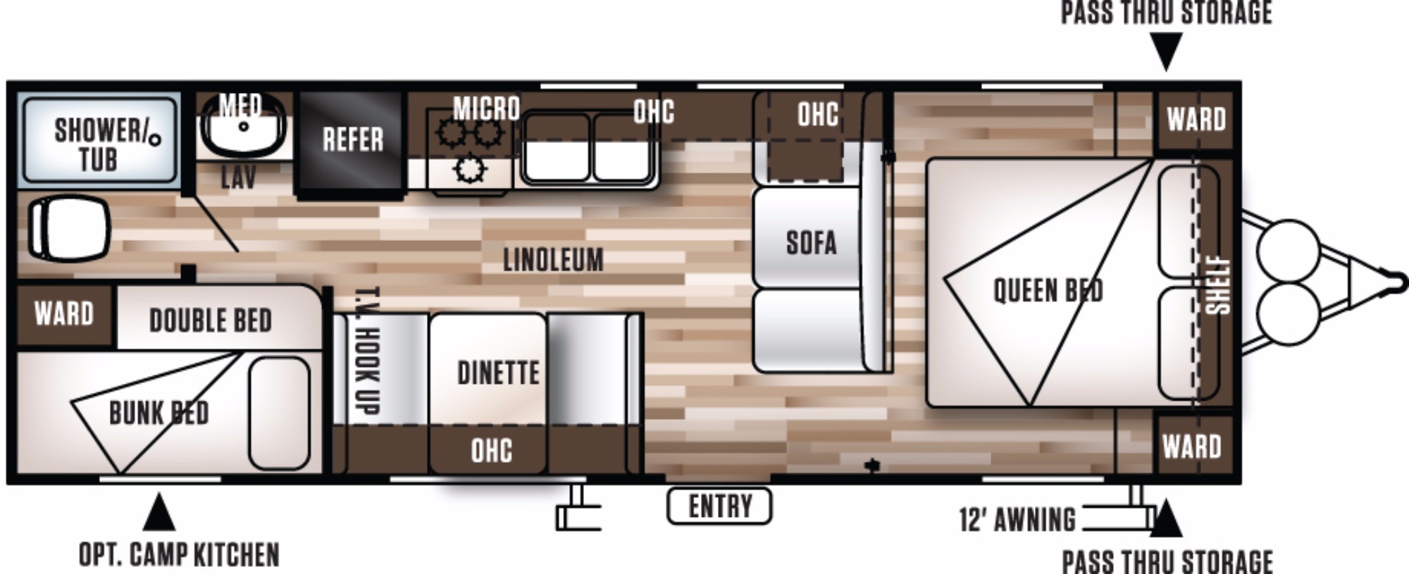 View Floor Plan for 2016 FOREST RIVER WILDWOOD X-LITE 261BHXL