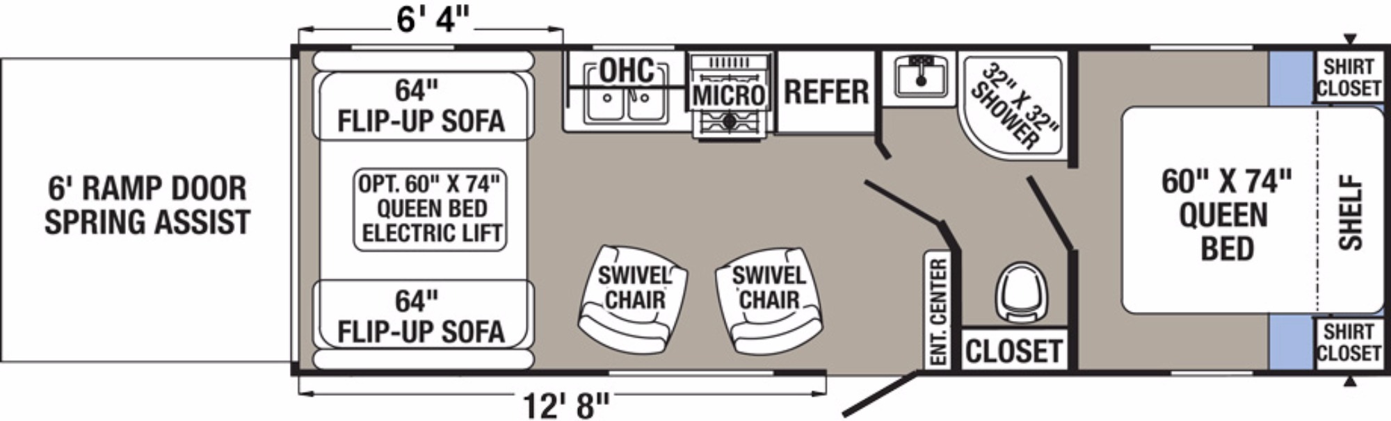 View Floor Plan for 2016 FOREST RIVER PUMA XLE 25FBC