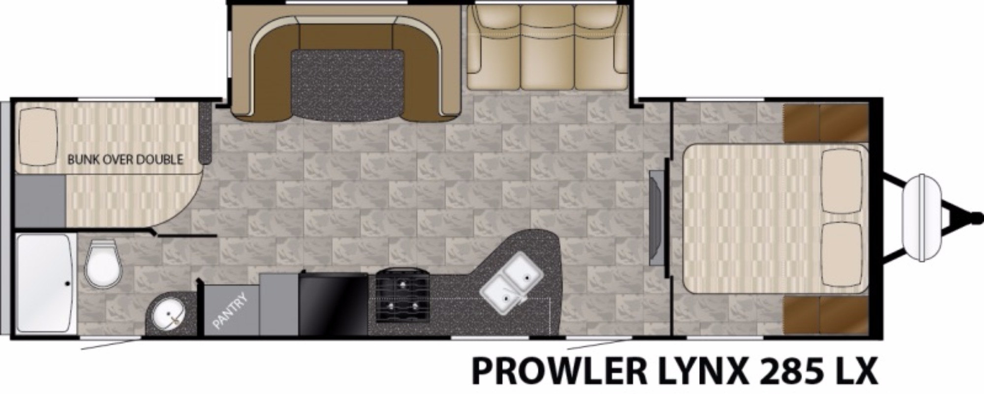 View Floor Plan for 2016 HEARTLAND PROWLER 285LX