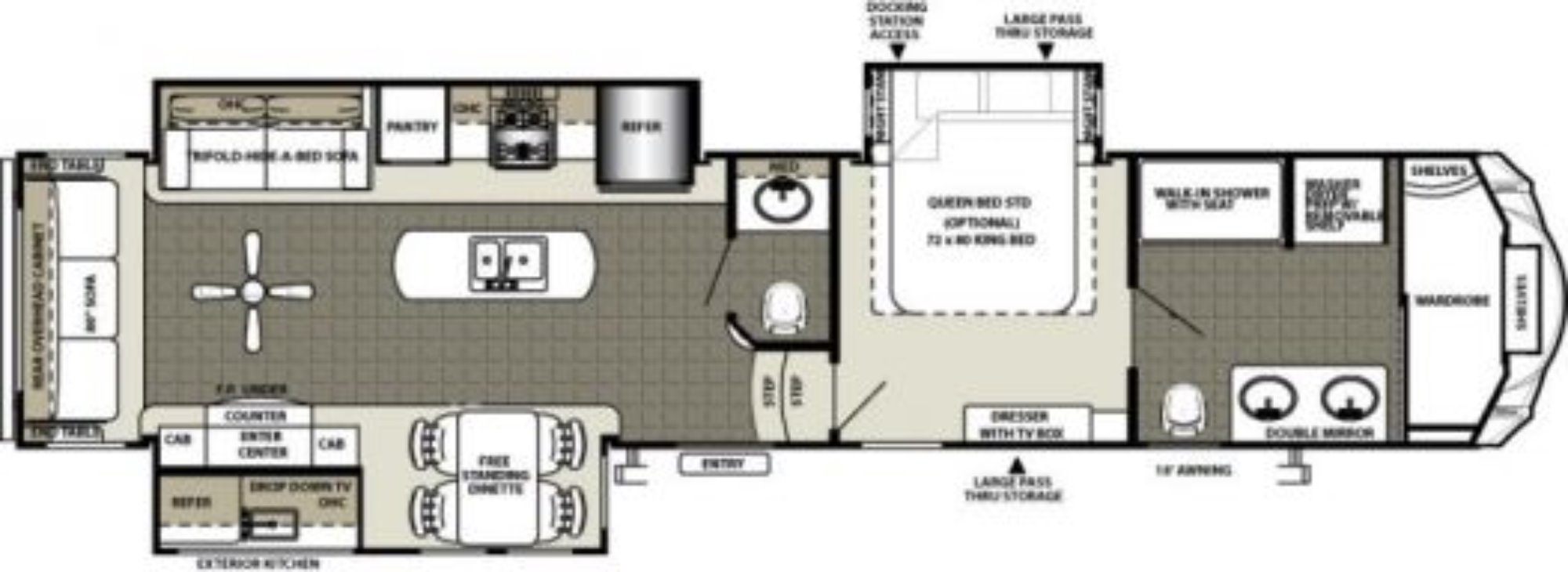 View Floor Plan for 2016 FOREST RIVER SIERRA 378FB