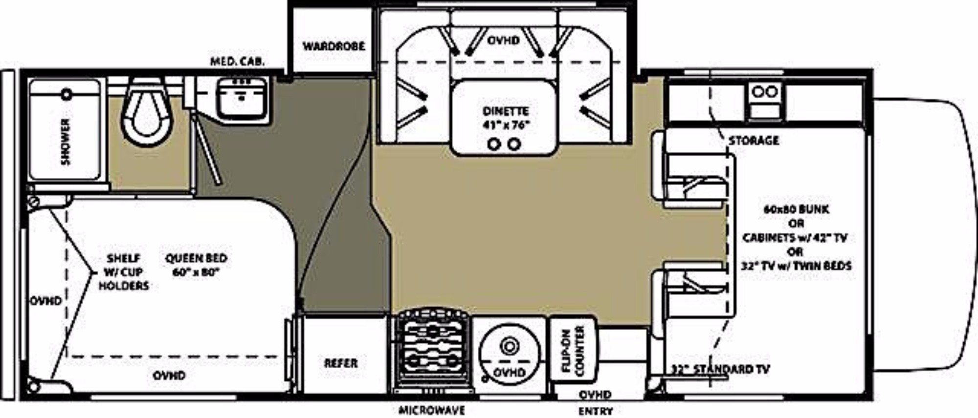 View Floor Plan for 2016 FOREST RIVER FORESTER 2291SC