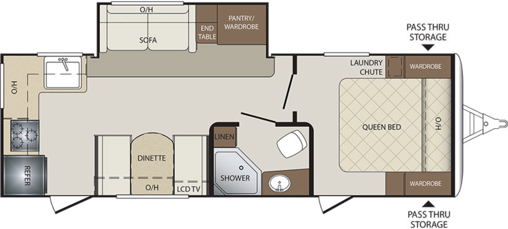 View Floor Plan for 2016 KEYSTONE BULLET 248RKS