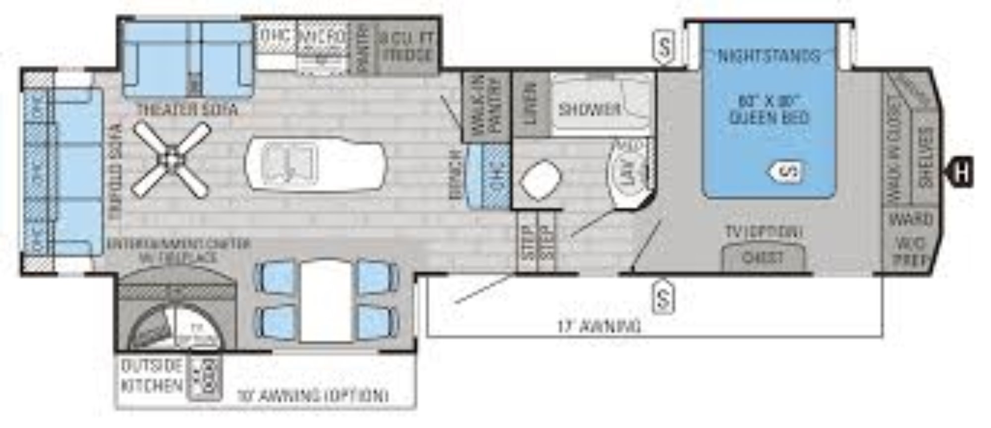 View Floor Plan for 2016 JAYCO EAGLE 317RLOK