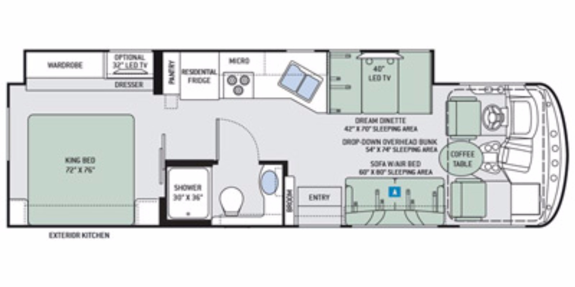 View Floor Plan for 2016 THOR WINDSPORT 32N