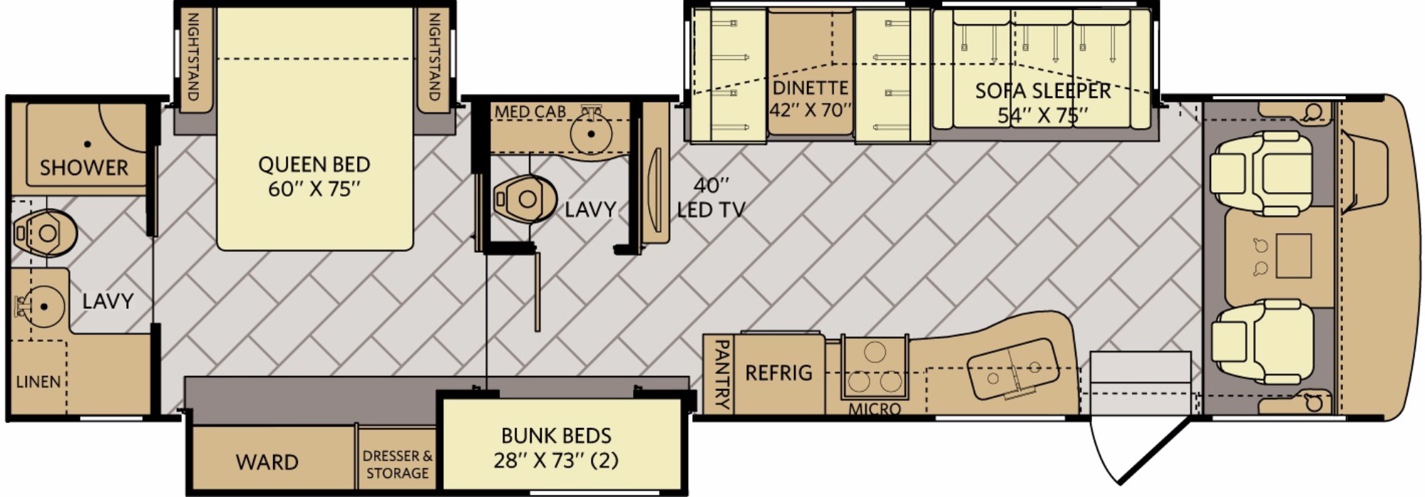 View Floor Plan for 2017 FLEETWOOD BOUNDER 36H