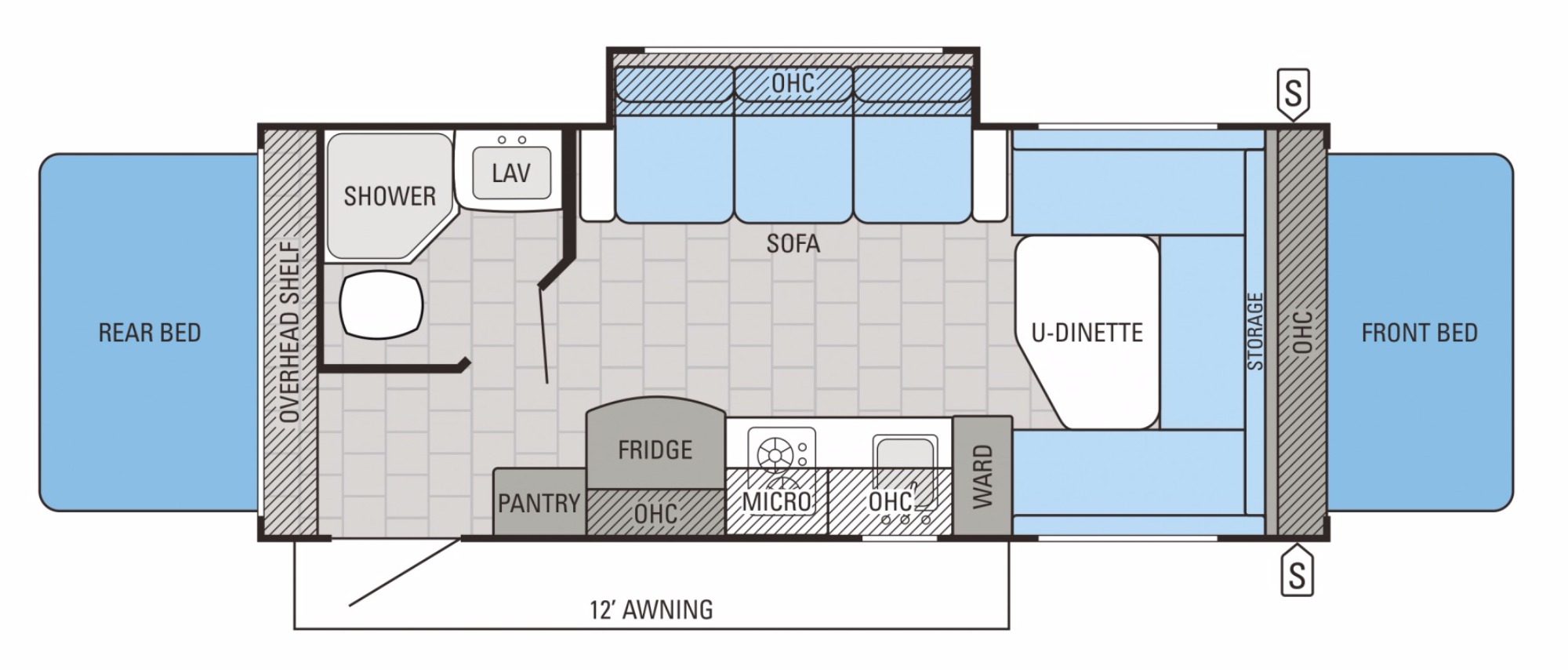 View Floor Plan for 2016 JAYCO JAY FEATHER 19XUD