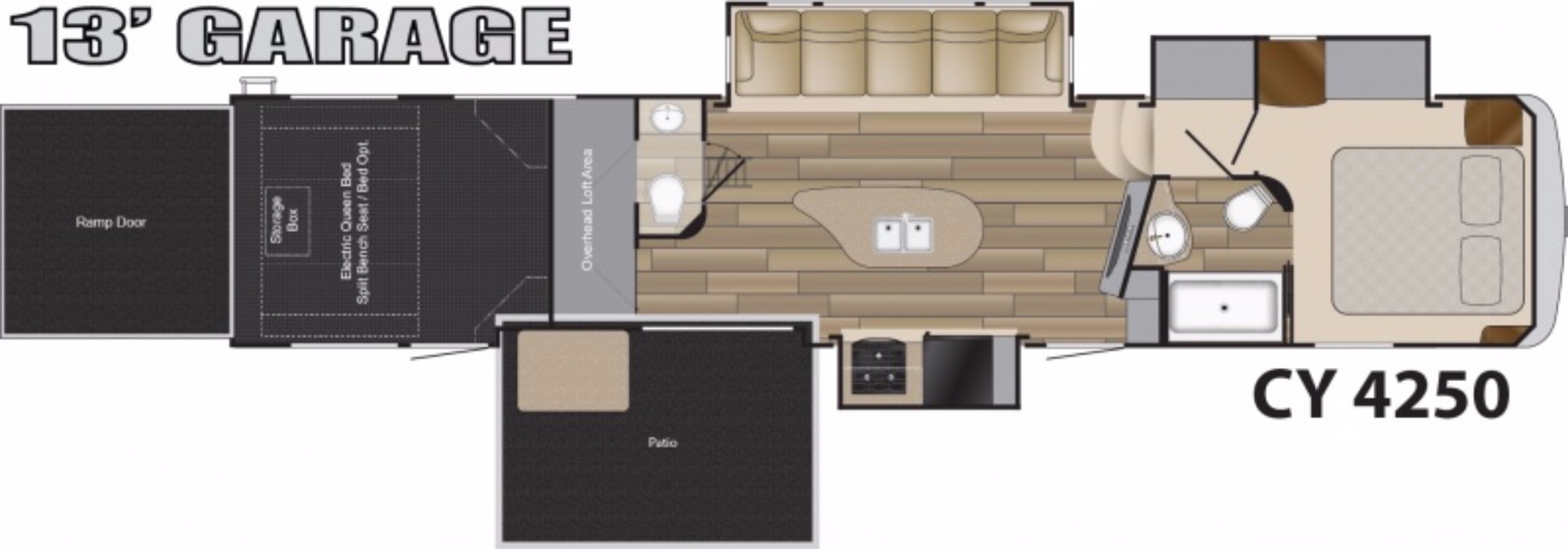 View Floor Plan for 2016 HEARTLAND CYCLONE 4250