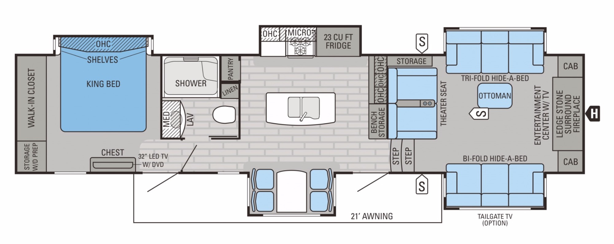 View Floor Plan for 2016 JAYCO PINNACLE 38FLSA