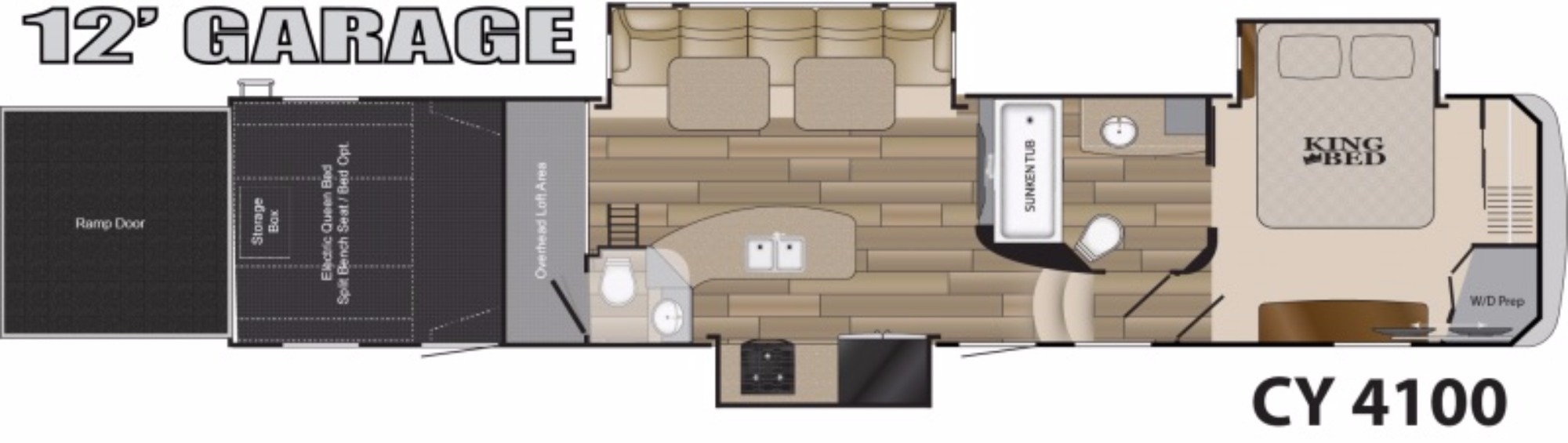 View Floor Plan for 2016 HEARTLAND CYCLONE 4100