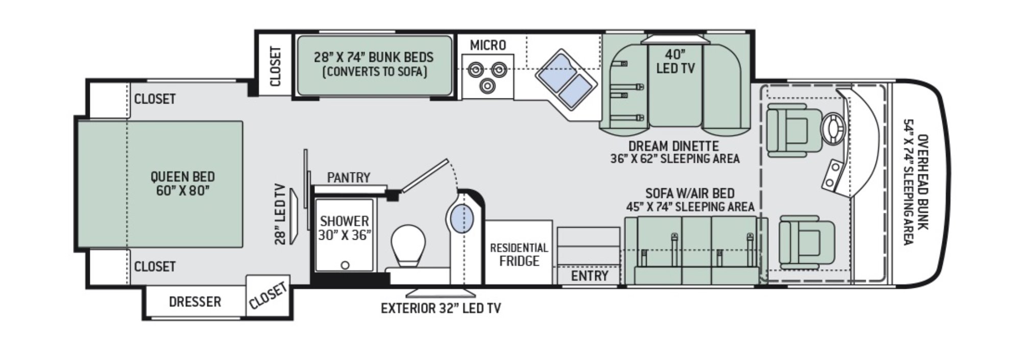 View Floor Plan for 2016 THOR PALAZZO 33.3