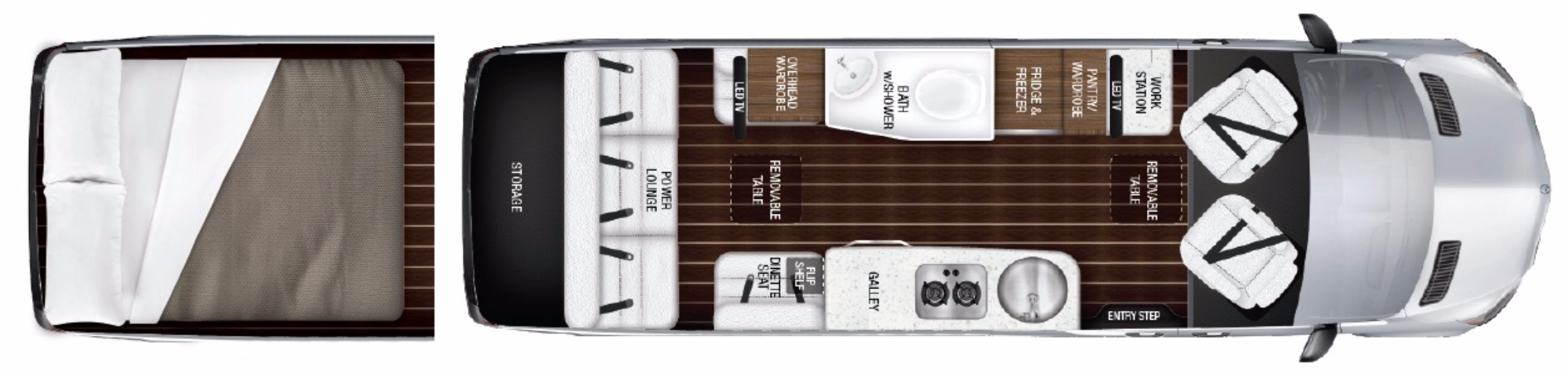 View Floor Plan for 2017 AIRSTREAM INTERSTATE GRAND TOUR