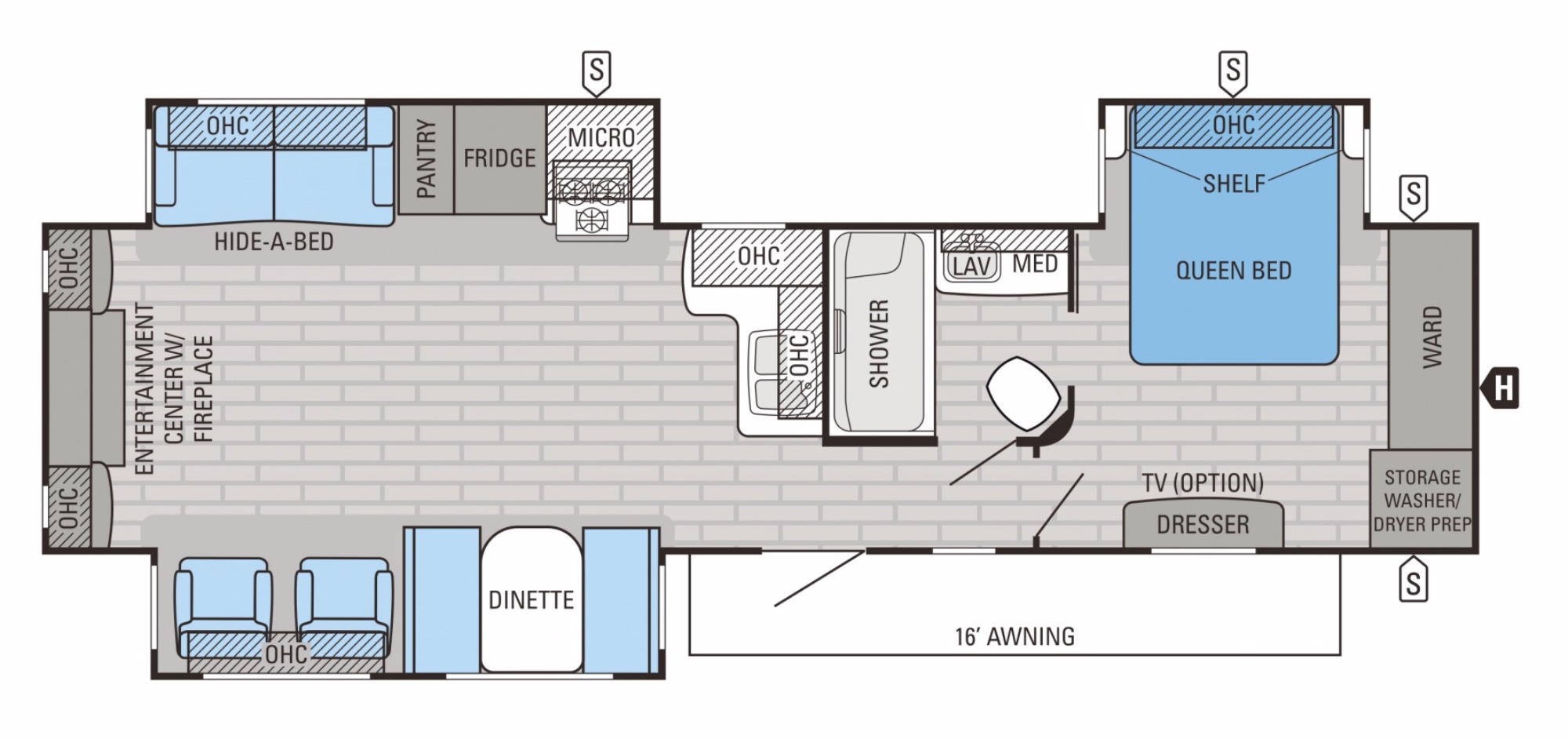 View Floor Plan for 2016 JAYCO EAGLE 338RETS