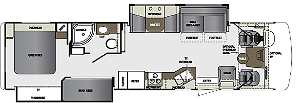 View Floor Plan for 2016 FOREST RIVER GEORGETOWN 351DS