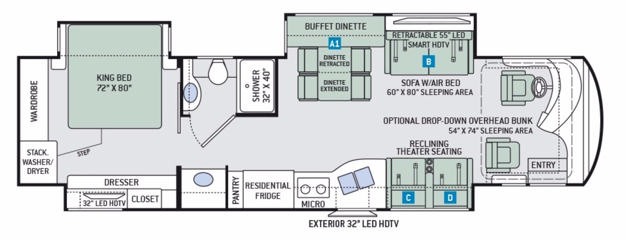 View Floor Plan for 2016 THOR VENETIAN M37