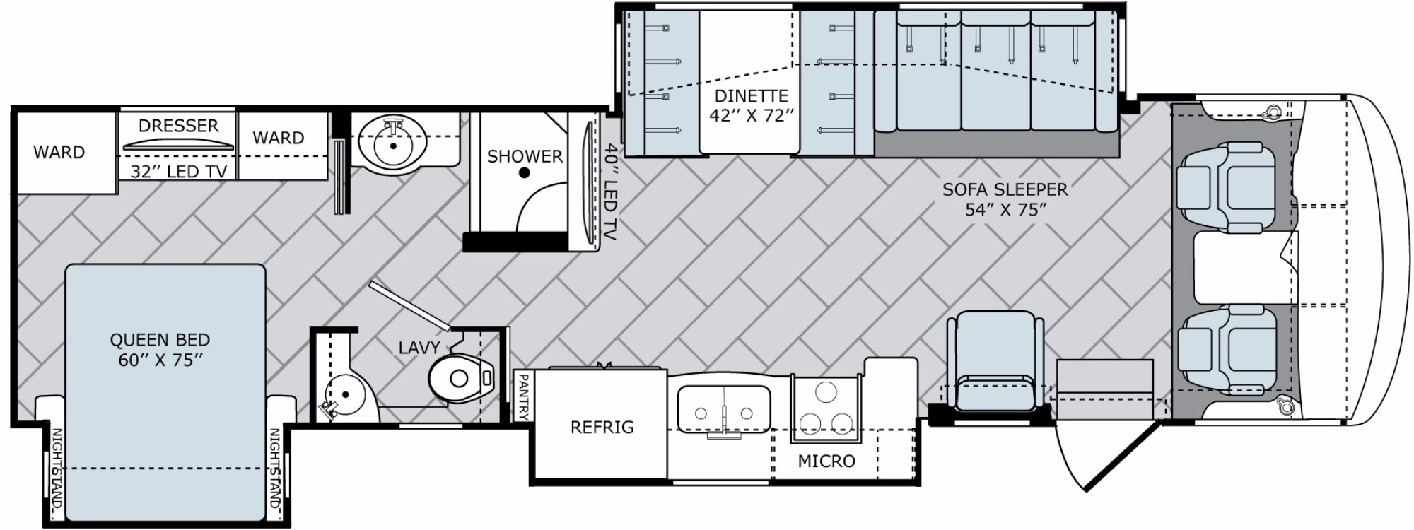 View Floor Plan for 2017 HOLIDAY RAMBLER VACATIONER 34ST