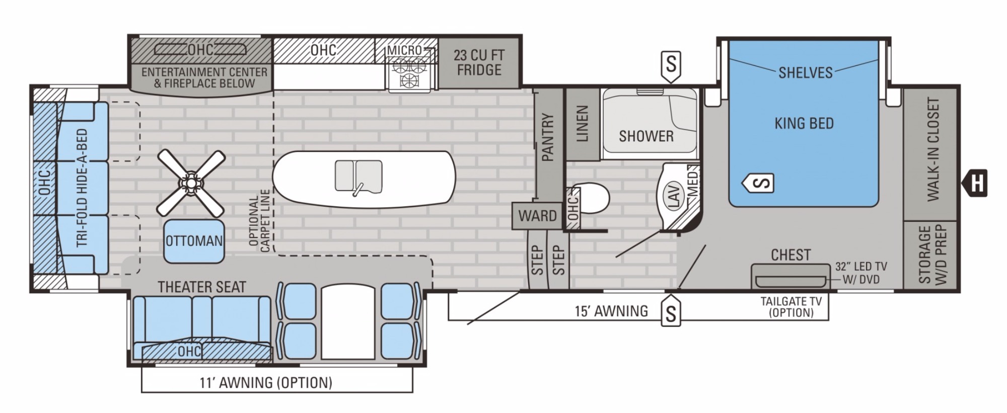 View Floor Plan for 2016 JAYCO PINNACLE 36KPTS