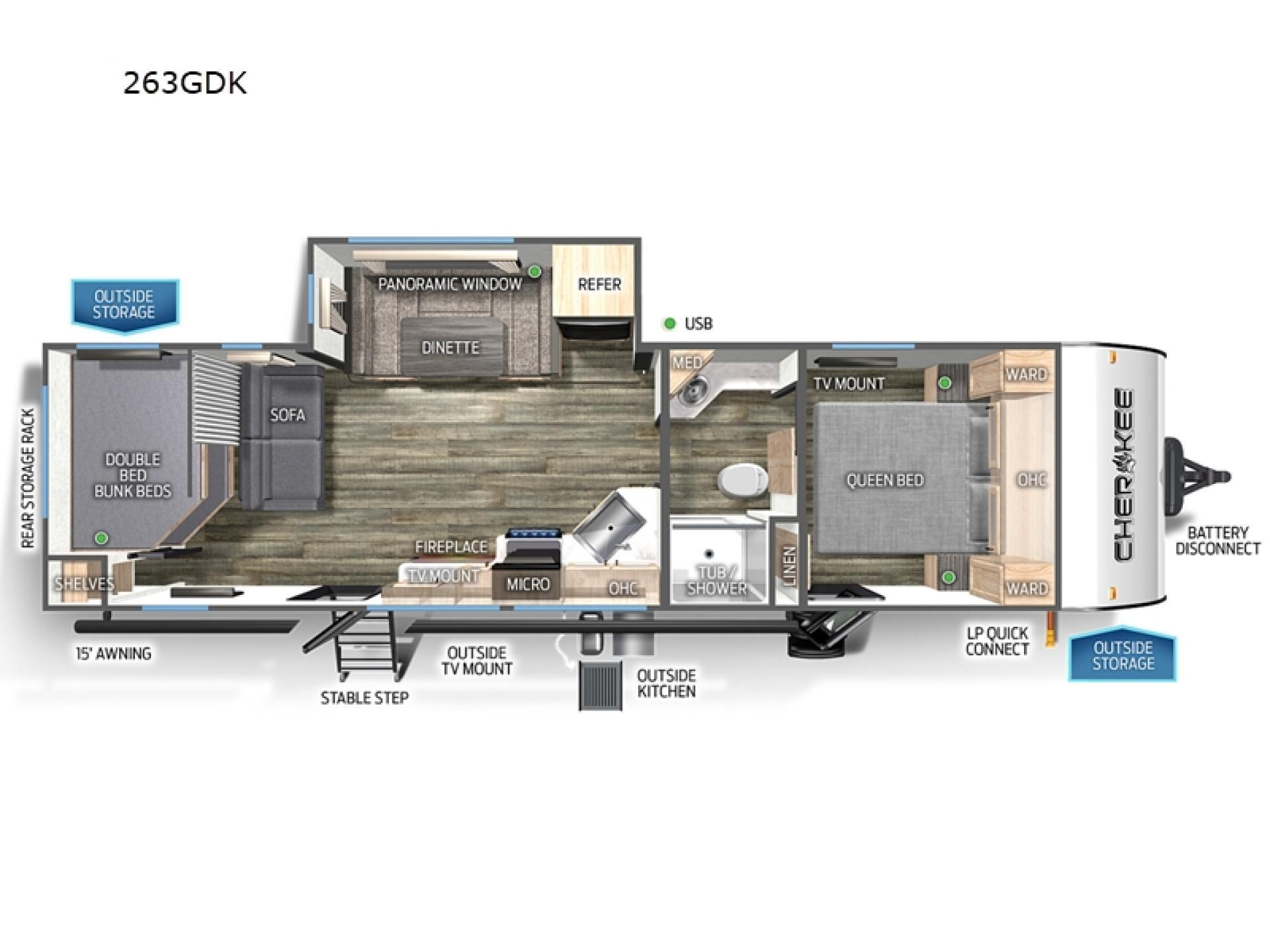 2023 FOREST RIVER CHEROKEE 263GDK