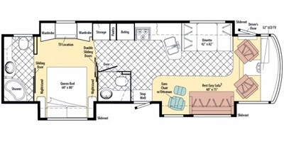 View Floor Plan for 2010 WINNEBAGO ADVENTURER 37F