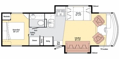View Floor Plan for 2010 WINNEBAGO VISTA 30W