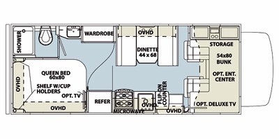 View Floor Plan for 2012 FOREST RIVER SUNSEEKER 2300