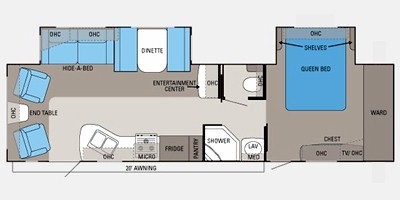 View Floor Plan for 2011 JAYCO EAGLE 320RLDS