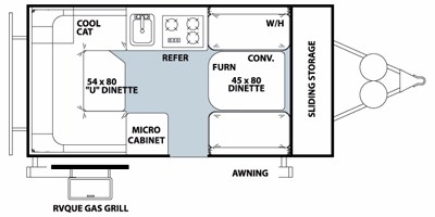 View Floor Plan for 2015 FOREST RIVER ROCKWOOD HARD SIDE A128S