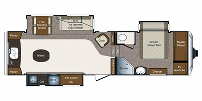 View Floor Plan for 2012 KEYSTONE LAREDO 295RK