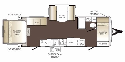 View Floor Plan for 2013 KEYSTONE OUTBACK 250RS