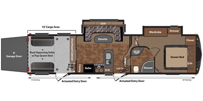 View Floor Plan for 2013 KEYSTONE FUZION 310