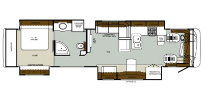 View Floor Plan for 2014 FOREST RIVER CHARLESTON 430FK