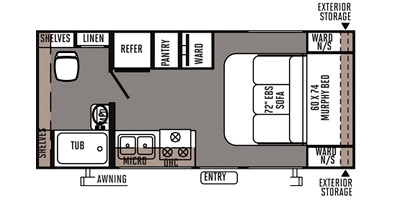 View Floor Plan for 2014 FOREST RIVER ROCKWOOD MINI LITE 1901
