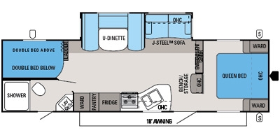 View Floor Plan for 2015 JAYCO EAGLE 284BHBE