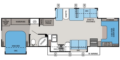 View Floor Plan for 2014 JAYCO SENECA 37TS