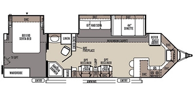 2015 Forest River Rockwood Windjammer 3008W floor plan