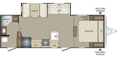 View Floor Plan for 2016 KEYSTONE BULLET 251RBS