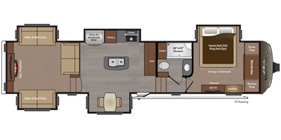 View Floor Plan for 2016 KEYSTONE MONTANA 3791RD