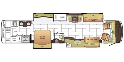 View Floor Plan for 2015 NEWMAR LONDON AIRE 4553